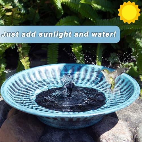 12.3" Solar Bird Bath Bowl (A-blue and Black)