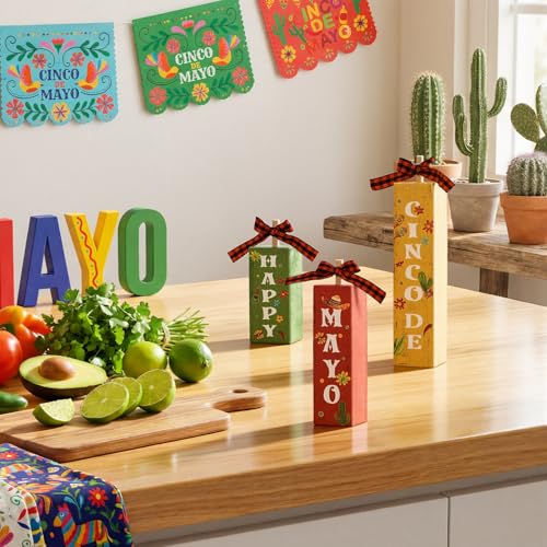 Smile Happy Cinco De Mayo Vertical Wooden Block Decor (Cinco)
