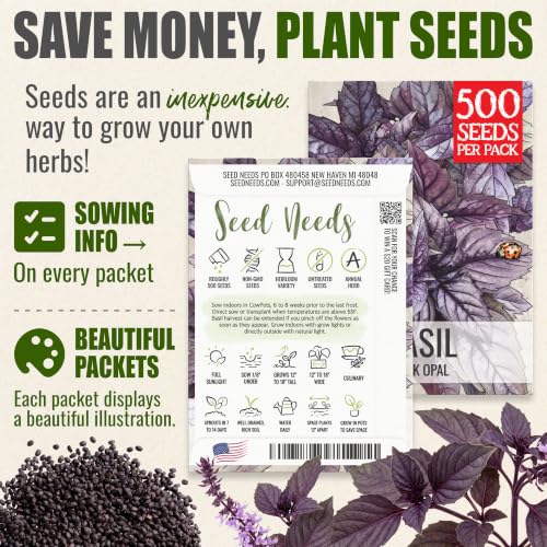 Herb Seeds to Plant Opal Basil (2 Packs)