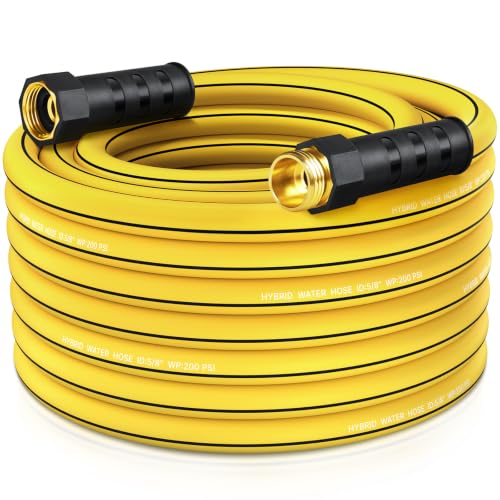 Heavy Duty Garden Hose 50ft (Black+Yellow / 50ft)