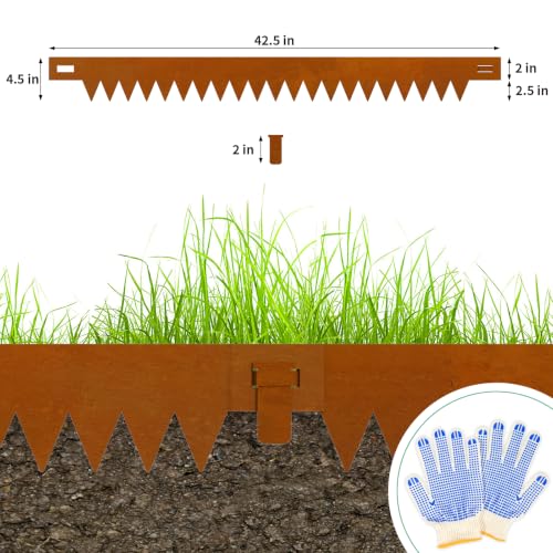4.5 Inch Cor Ten Steel Landscape Edging (Brown / 4.5 Inch 10PCS)
