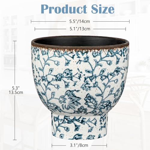 5.5'' Vintage Planter Ceramic Plants Pot for Plants Flowers Indoor Outdoor (Vintage / 5.5 Inch)