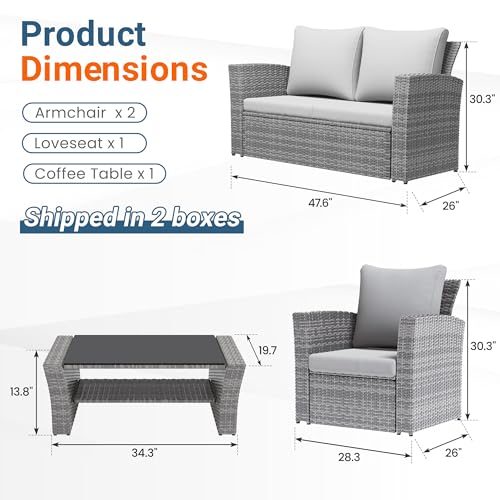 Patio Furniture Set (Light Gray / 4)