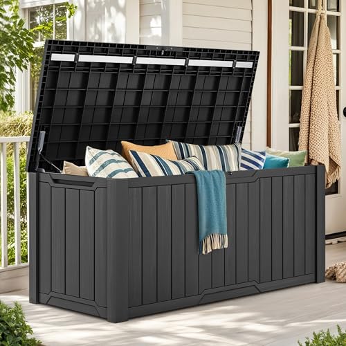 240 Gallon Extra Large Outdoor Storage Deck Box (Deck Box / 240 Gallon / Dark Gray)