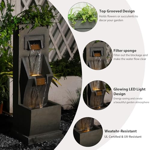 35" H 3 Tier Indoor (Brown I 35 Inch)