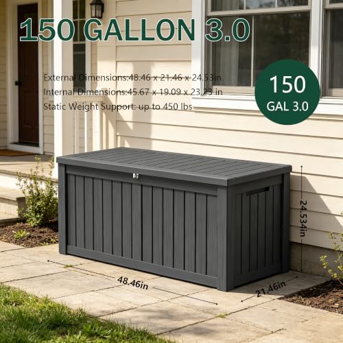 Outdoor Storage Box (Black / 150 Gallon 3.1 XL)