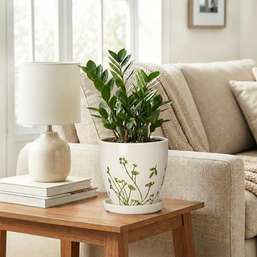 6 Inch Plant Pot (6 Inch / Grasses White)