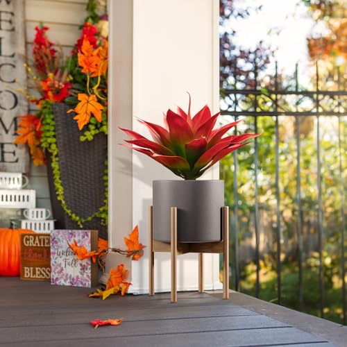 Fall Fake Agave Artificial Plant Outdoor (Red Green / 22 Inches)