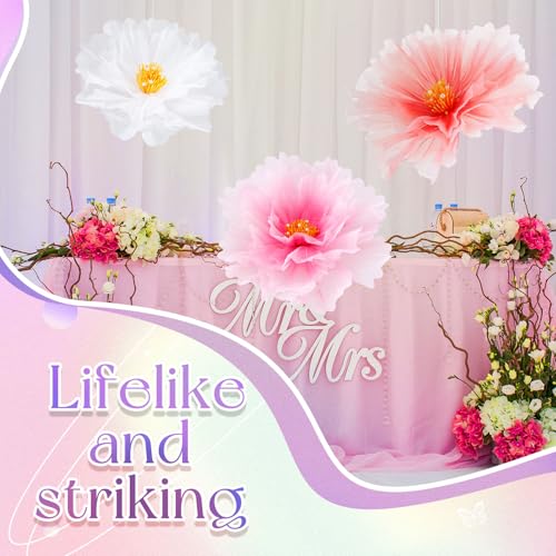 6 Pcs Giant Flowers Decoration for Wedding (Flowers / White,pink,rose Red)