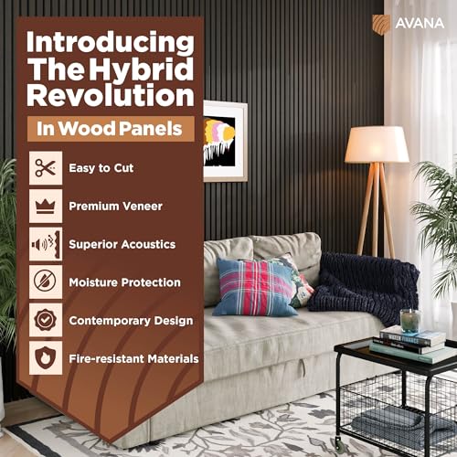 Acoustic Wood Wall Panels (Smoke Oak / 94X11 (2 PCs))