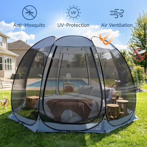 12'x12' Pop Up Screen House Tent (Charcoal Gray / 12'x12')