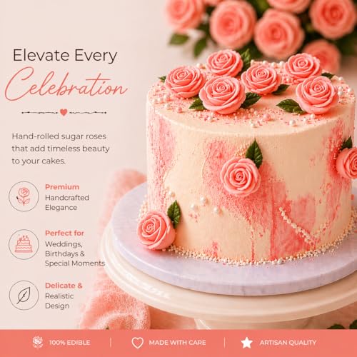 Edible Rose Topper (Coral)