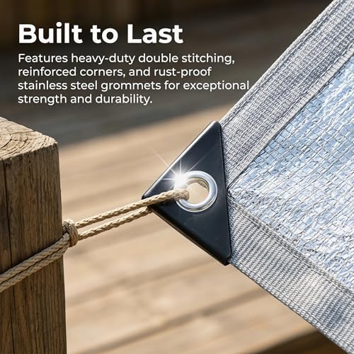 1 Set Aluminum Shade Cloth 3 x 6 ft Reflective 99% Cloth Silver