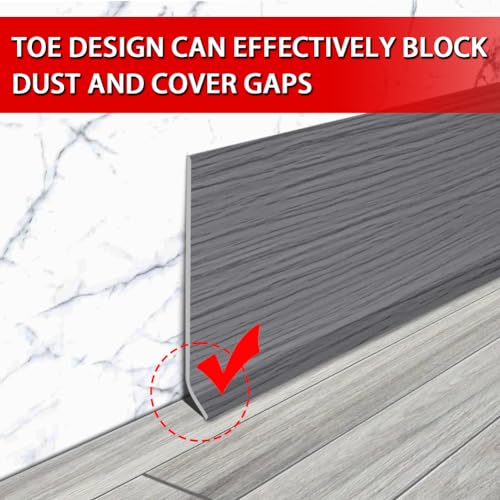 Vinyl Wall Base Rubber Baseboard Molding Trim Self Adhesive 4" Wide