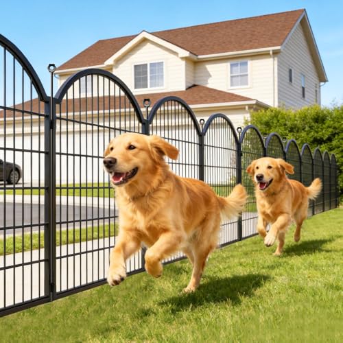8 Panels No Dig Garden Fence (Black / 48 in(H))