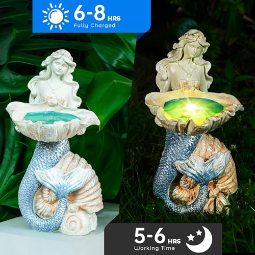 12" Mermaid Solar Night Garden Light (Blue Multi)