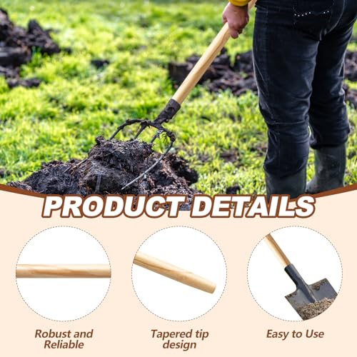 2 Pcs 41" Wooden Shovel Handle Replacement 1.5" Dia (41")