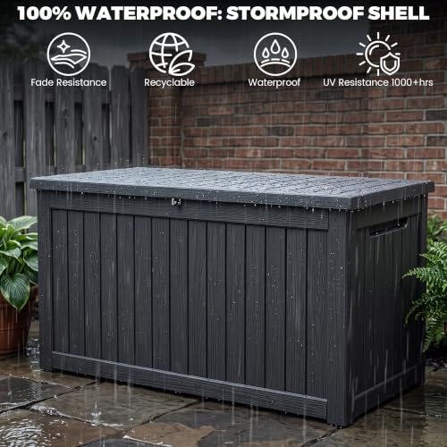 Outdoor Storage Box (Black / 270 Gallon 3.1 XXL)