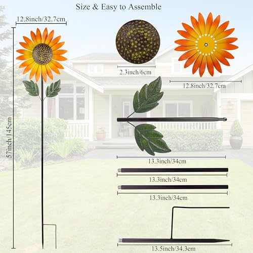 Sunflower Wind Spinner (Sunflower-orange)