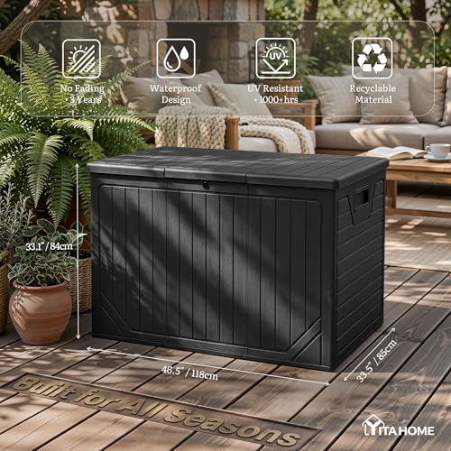 230 Gallon Extra Large Outdoor Storage Box (Dark Black / 230 Gallon)