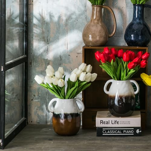 3 Tone Grad Ceramic Vase with Handles (3-tone Grad)