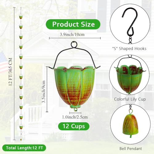 Rain Chains for Outside (Green Lily)