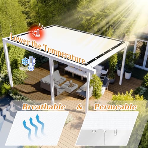 Customized Size 90% Sun Shade Cloth with Grommets (6' X 9' Customized Size / White)