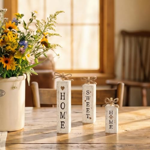 Smile Rustic Wooden Block Decor Set (Letter Home)