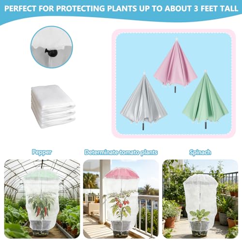 3Pcs Plant Umbrellas Net for Outdoor Plants 25" Garden Plant Shade Umbrella (MuliColor-Umbrellas With Net)