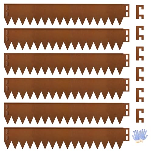 Cor Ten Steel Landscape Edging Kit 20FT (Rusty / 8 Inch x 20Ft.)