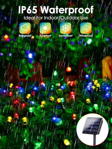 Solar Christmas Lights Outdoor 6 Pack 198FT 600LED String Lights Multicolor (Multicolor / 6 pack)