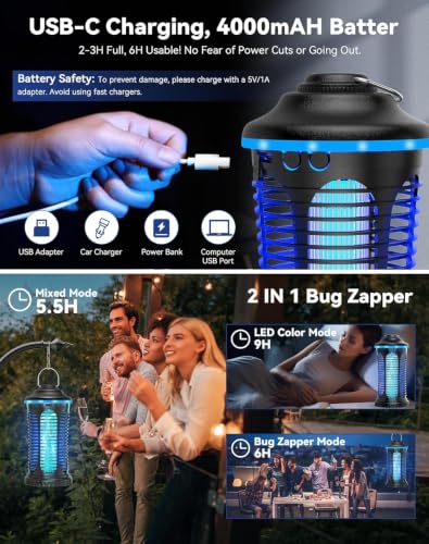 Rechargeable Bug Zapper Outdoor Indoor (L)