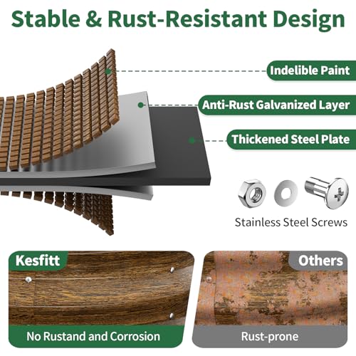 Round Metal Raised Garden Bed (Walnut Finish / 2x2x1FT)