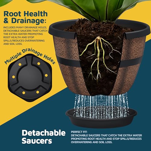 10 Inch Whiskey Barrel Planters Outdoor Pack of 25 (25 Count)