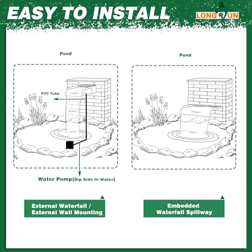 Pool Fountain Stainless Steel Outdoor Pond Spillway Waterfall with Wider Water Flow Platform Multi