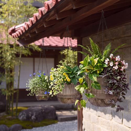 3 Pcs 8.3'' 6.5'' 4.5'' Hanging Self Watering Pot for Indoor Plant (Gray / 6.9'' 6.5'' 4.5'')