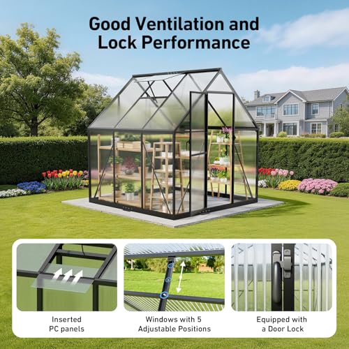 6x6 FT Walk in Greenhouse with Hygrometer (6x6 FT with thermometers)