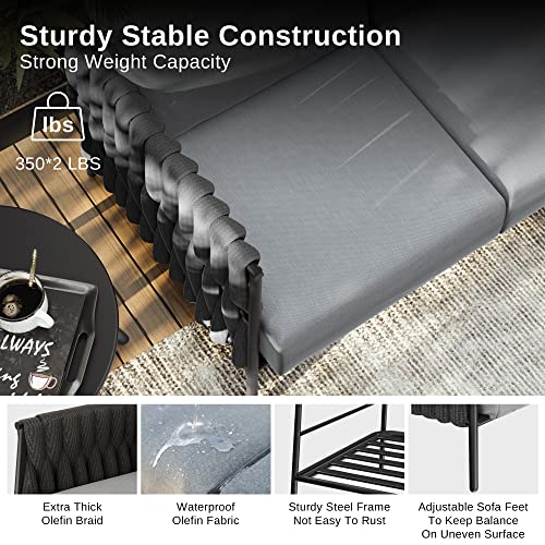 Life Chatter Loveseat (Earth Black & Misty Grey / Loveseat)