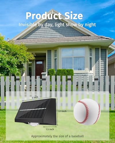 Solar Fence Lights Outdoor Waterproof High Brightness LED Spot Lens Deck Lights 7 Mode Warm & Cool White RGB Solar Powered Wall Lighting Decor for Outside Patio Step Backyard Railing Pool (8 Count)