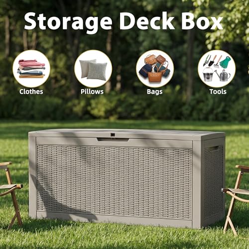 Waterproof Outdoor Storage Box (Grey / 125 Gallon)