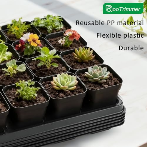 24 Cell Nursery Pots Trays 5 Pack (Black / 24 Cell Trays-5 Pack)