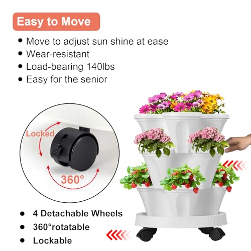 Vertical Planter Tower (White / 3 Tier)