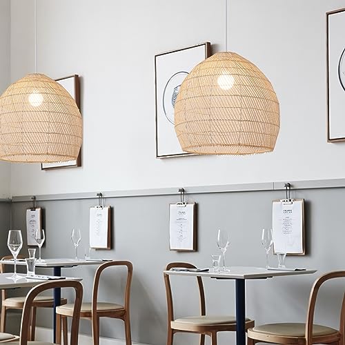 13.8" Rattan Pendant Light (White / 13.77" 1-Light)