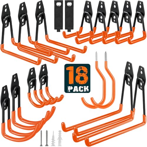 18 Pack Garage Hooks Heavy Duty (18 Pack Orange)