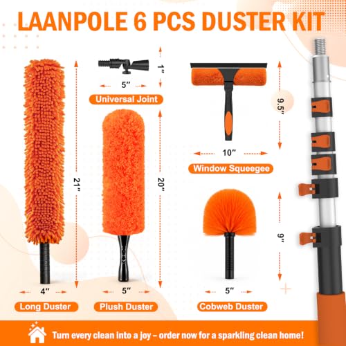 30FT High Reach Duster Cleaning Kit with Extension Pole (24FT)