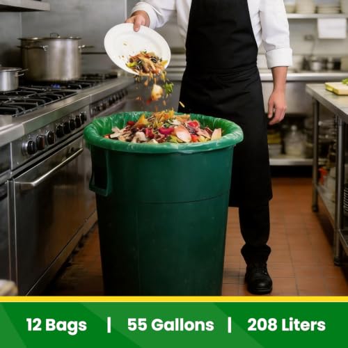 55 60 Gallon Compostable Trash Bags Liners (55 Gal)