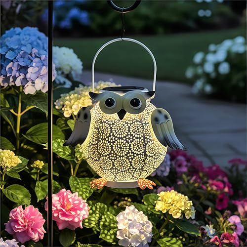 1 Pack Hanging Solar Lanterns (white owl 1pk)