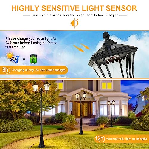 2 Head Outdoor Solar Lamp Post Lights with Waterproof (Xxl-2-s)