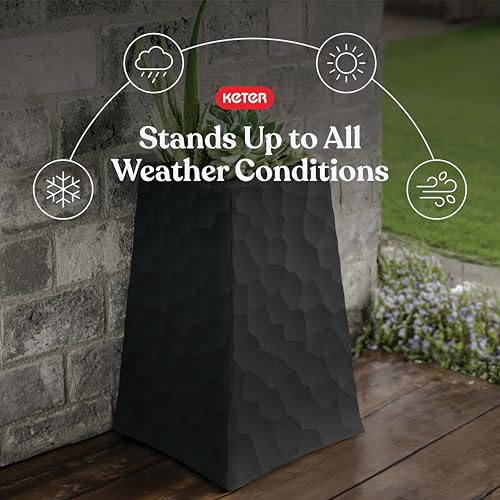 Stone Tapered Planter Set of 2 (Stone-Look / Graphite)
