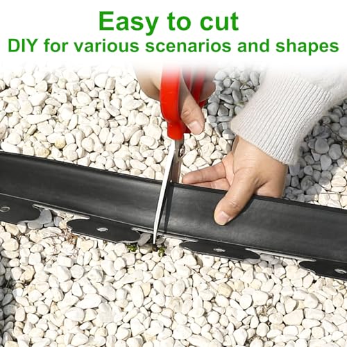 2 Inch Tall 200 FT Garden Edging Kit with 240pcs Spikes (Black / 2IN x 200FT)